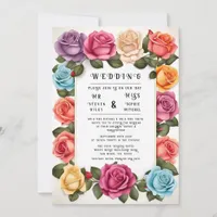 Elegant Floral Wedding Invitation 