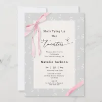 Elegant Sweet Pink Coquette Floral 30th Birthday Invitation