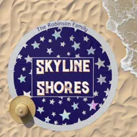 Skyline Shores Starry Sky Cool Trendy Round Beach Towel