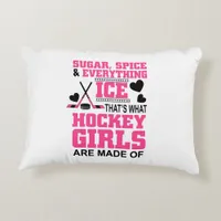 sugar spice and everything ice girls hockey decorative pillow