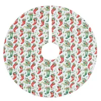 Green and Red Christmas Stockings Brushed Polyester Tree Skirt
