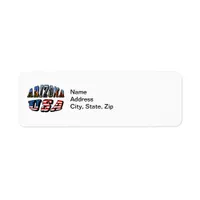 Arizona Picture and USA Flag Text Label