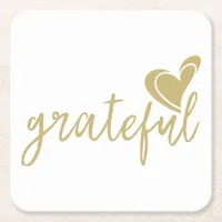 grateful heart square paper coaster