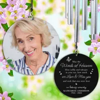 Winds of Heaven Personalized Modern Photo Memorial Wind Chime