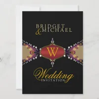 Modern Black Batik Elegance Wedding Invitation