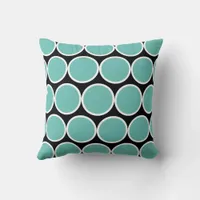 Black, Teal and White Modern  Throw Pillow