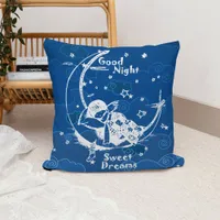 Good Night Sweet Dreams Kids Blue Night Sky Pillow