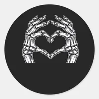 Skeleton Heart Hands Sign Halloween Costume Basic  Classic Round Sticker