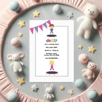 Trampoline Birthday Party Photo Invitation