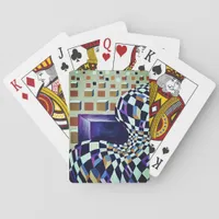 Minimalism 3-d effect with optical illusion poker cards