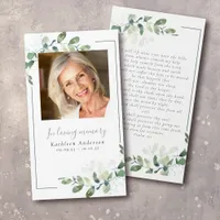 Photo Eucalyptus Funeral Memorial Prayer Card