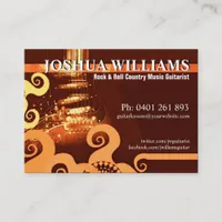 GUITAR Country Rock Orange Grunge Business card