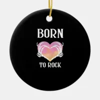 Skeleton Hands Heart Graphic Minimal Style Ceramic Ornament