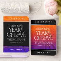 Elegant 39th Agate Wedding Anniversary Celebration Foil Vow Books