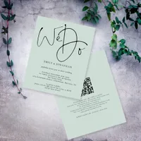 Budget We Do Mint QR Code Wedding Invite