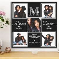 Elegant MOM 5 Photo Collage Monogram Unique Mom Canvas Print