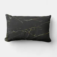 Abstract Gold and Black Marble Lumbar Pillow