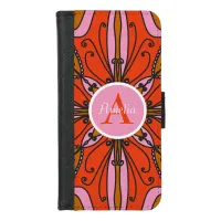 Cute Girls Orange and Pink Boho iPhone 8/7 Wallet Case