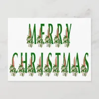 Merry Christmas Candle Font Holiday Postcard