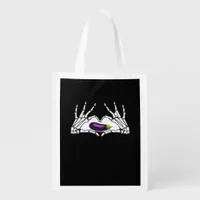 Eggplant Classic - Skeleton Hands Heart Grocery Bag