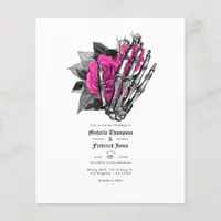 Hot-Pink Floral Gothic Wedding Invitation Flyer