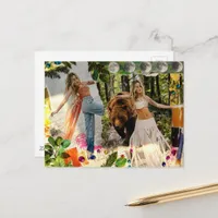 A Lady Who Chose The Bear surreal collage Postcard