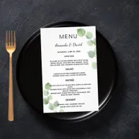 Wedding Menu eucalyptus greenery botanical budget Flyer