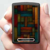 Geometric Harmony: Vibrant Abstract Pattern Zippo Lighter