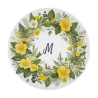 Elegant Floral Pretty Monogrammed Spring Flowers Cutting Board