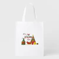 Its The Season Again Christmas Gnome Grocery Bag