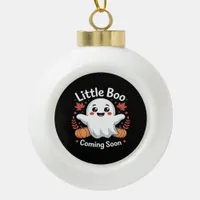 Cute Halloween Pregnancy Announcement Ceramic Ball Christmas Ornament