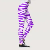 Purple Zebra Stripes Leggings