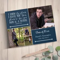 Blue Bible Verse Photo Collage Graduation Guest Book