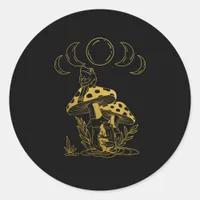 Aesthetic Goblincore And Cottagecore Mushroom Crea Classic Round Sticker