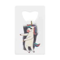 Unicorn Floss Dance Credit Card Bottle Opener