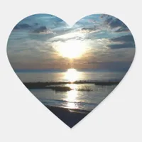 Pretty romantic Ocean Sunset Heart Heart Sticker