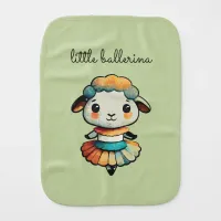 Cute Sheep Ballerina Baby Burp Cloth