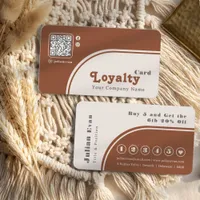 Modern Chic Retro Groovy Terracotta Loyalty Card