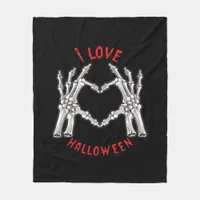 Halloween Skeletal Hands Heart Funny Saying  Fleece Blanket