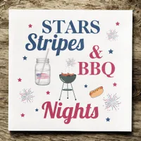 Stars, Stripes & BBQ Nights – Patriotic Party Paper Dinner Napkins