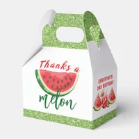 One in a Melon Glitter Watermelon First Birthday Favor Boxes