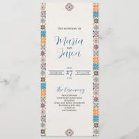 Mexican Talavera Colorful Floral Fiesta Wedding Program