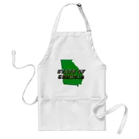 State of Georgia Map Outline and Picture Text Adult Apron