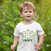 Lucky Shamrock Clover Floral Minimalist Baby T-Shirt