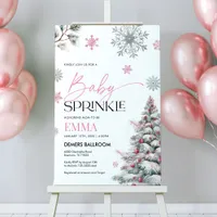 Baby Sprinkle Pink Winter Welcome Sign