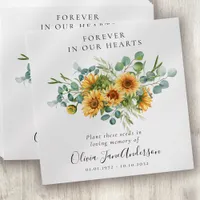 Sunflowers Seed Packet Memorial Funeral  Envelope