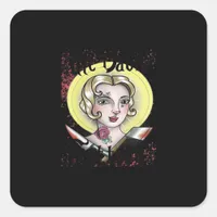 Till Death Do Us Part Classic – Vintage Gothic Rom Square Sticker