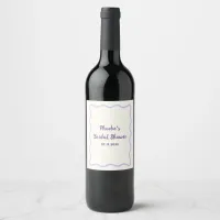 Lavender Wavy Border Whimsical Bridal Shower Cute Wine Label