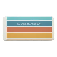 Modern Retro Sunset Stripes Personalized  Eraser