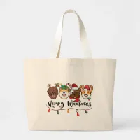 Merry Woofmas Typography Tote Bag